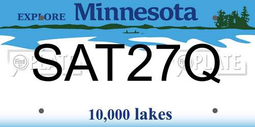 SAT27Q Minnesota License Plate