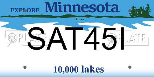 SAT45I Minnesota License Plate