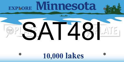 SAT48I Minnesota License Plate