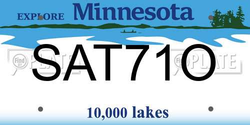 SAT71O Minnesota License Plate