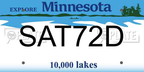 SAT72D Minnesota License Plate
