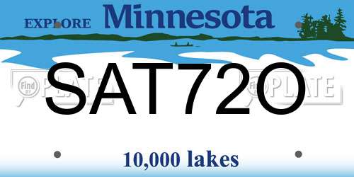 SAT72O Minnesota License Plate
