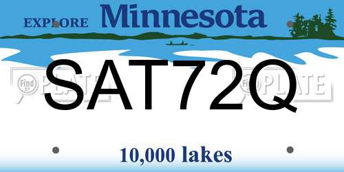 SAT72Q Minnesota License Plate