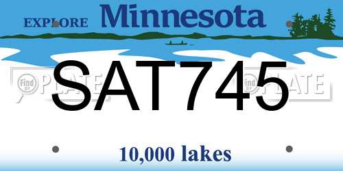 SAT745 Minnesota License Plate
