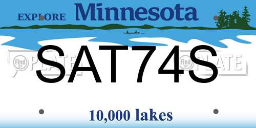 SAT74S Minnesota License Plate