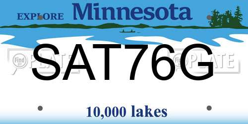 SAT76G Minnesota License Plate