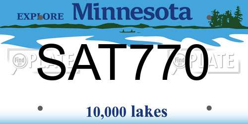 SAT770 Minnesota License Plate