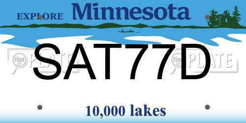 SAT77D Minnesota License Plate