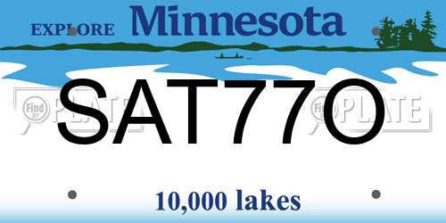 SAT77O Minnesota License Plate