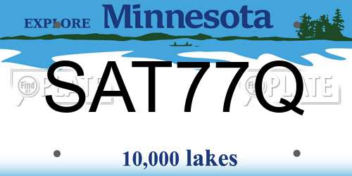 SAT77Q Minnesota License Plate