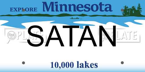 SATAN Minnesota License Plate