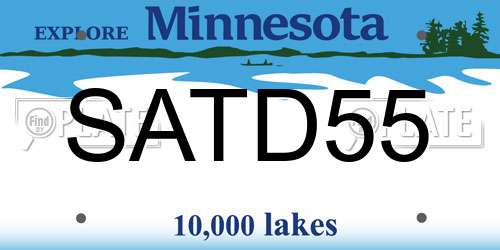 SATD55 Minnesota License Plate