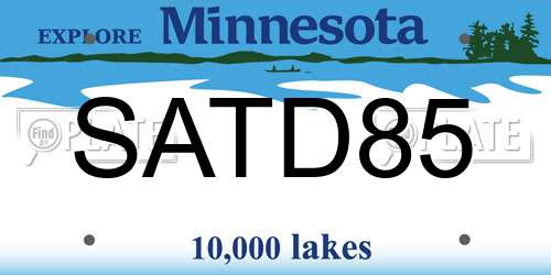 SATD85 Minnesota License Plate