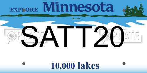 SATT20 Minnesota License Plate
