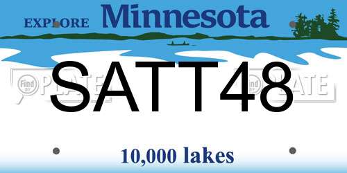 SATT48 Minnesota License Plate