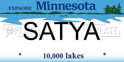 SATYA Minnesota License Plate
