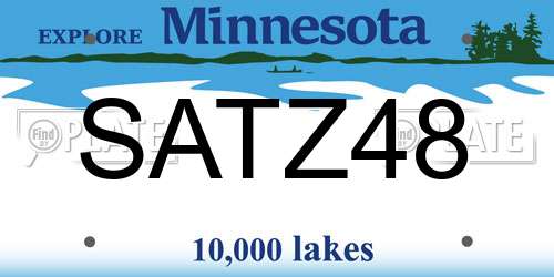 SATZ48 Minnesota License Plate