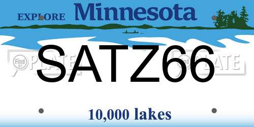 SATZ66 Minnesota License Plate