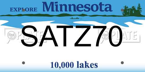 SATZ70 Minnesota License Plate