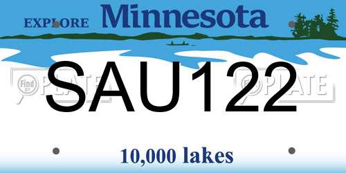 SAU122 Minnesota License Plate