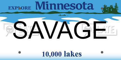 SAVAGE Minnesota License Plate