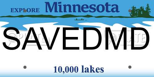SAVEDMD Minnesota License Plate