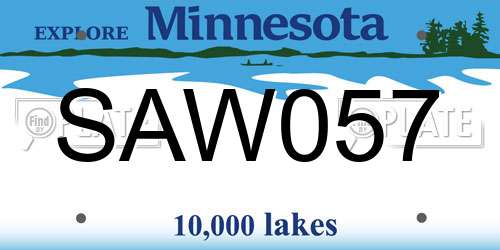 SAW057 Minnesota License Plate