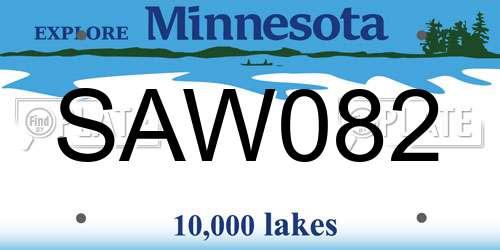 SAW082 Minnesota License Plate