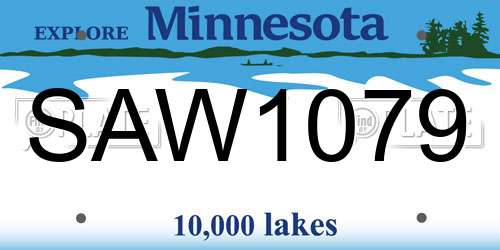 SAW1079 Minnesota License Plate