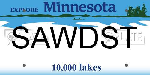 SAWDST Minnesota License Plate