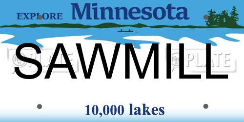 SAWMILL Minnesota License Plate