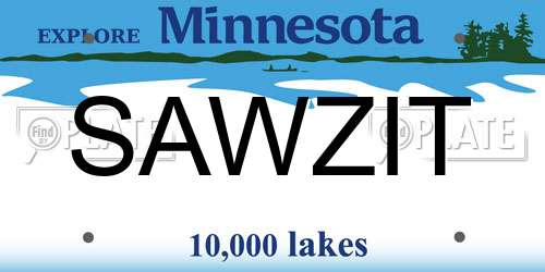 SAWZIT Minnesota License Plate