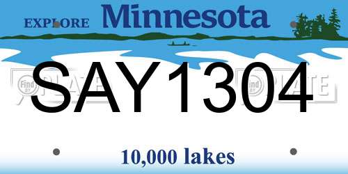 SAY1304 Minnesota License Plate