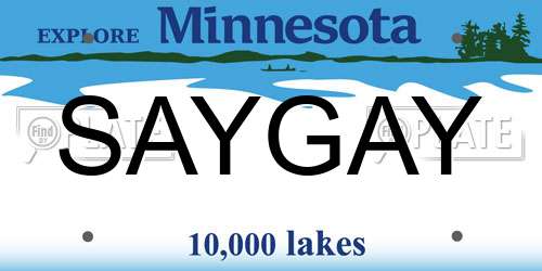 SAYGAY Minnesota License Plate