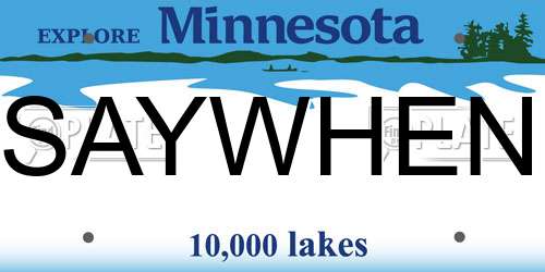 SAYWHEN Minnesota License Plate