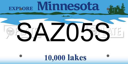 SAZ05S Minnesota License Plate