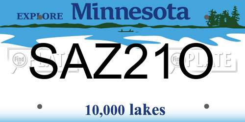 SAZ21O Minnesota License Plate