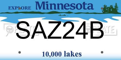 SAZ24B Minnesota License Plate