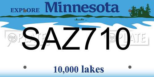 SAZ710 Minnesota License Plate