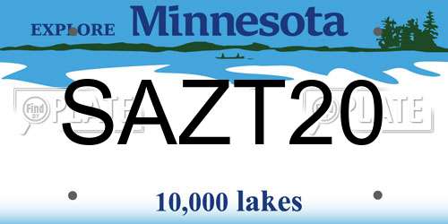 SAZT20 Minnesota License Plate