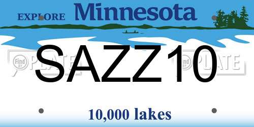 SAZZ10 Minnesota License Plate
