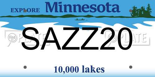 SAZZ20 Minnesota License Plate
