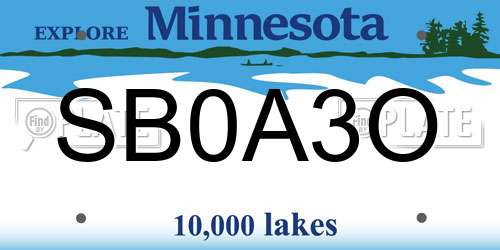SB0A3O Minnesota License Plate