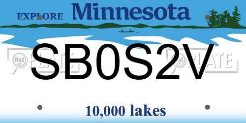 SB0S2V Minnesota License Plate