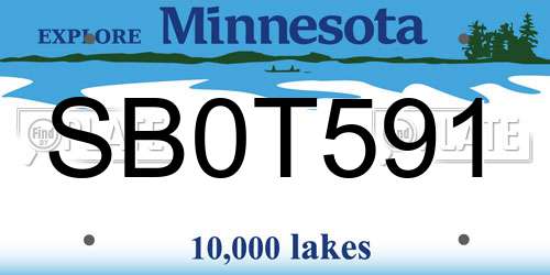 SB0T591 Minnesota License Plate
