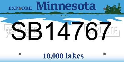 SB14767 Minnesota License Plate