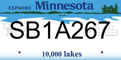 SB1A267 Minnesota License Plate