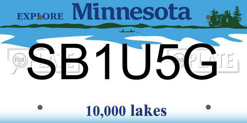 SB1U5G Minnesota License Plate