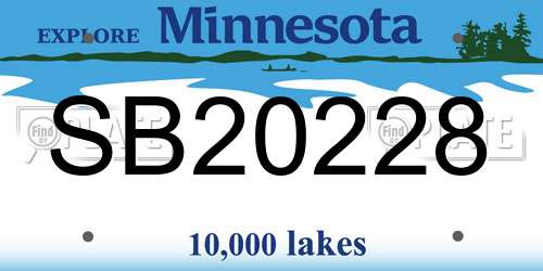 SB20228 Minnesota License Plate