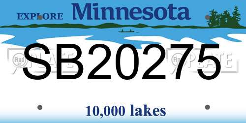 SB20275 Minnesota License Plate